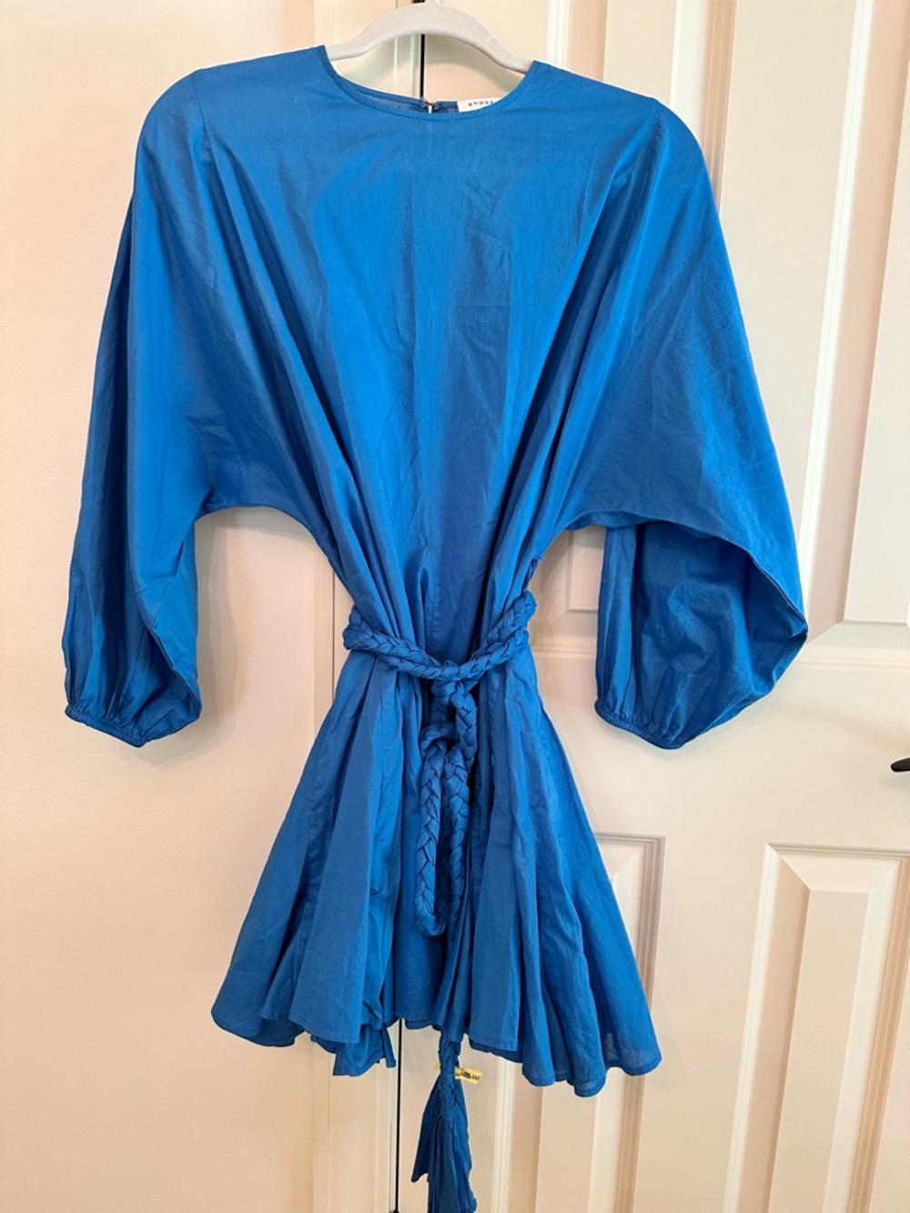 RHODE Electric Blue Mini Dress with Braided Belt